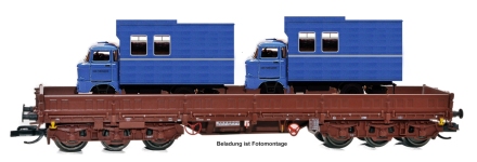 NPE Modellbau NW52046 - TT - Niederbordwagen mit 2 IFA W50, DR, Ep. IV